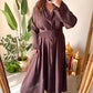 Brown Belted Shirt Dress