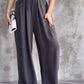 Grey Elastic Waist Palazzo Pants