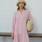 Pink Muslin Cotton Flowy Dress