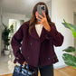 Burgundy Wool Belted Coat