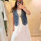 White Cotton Cut Out Skirt With Wide Waist