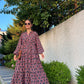 Pink Floral Boho Vintage Dress
