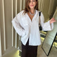 White Bell Sleeves Oversized Shirt