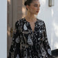 The French Black Embroidered Paisly Dress
