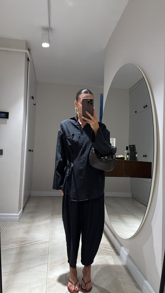 Black Crinkled Wrap Set