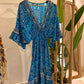 The Italian Aqua Embroidery Dress With Tassels