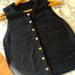 Black Vest With Golden Heart Buttons