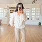 White Cut Out Embroidered Blouse