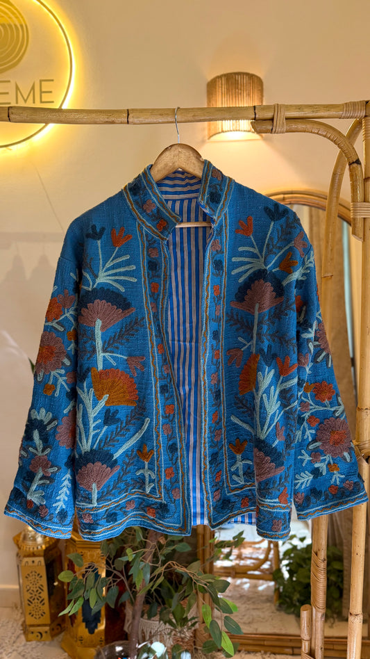 Blue Suzani Embroidered Jacket