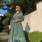 Olive X Blue Floral Belted Shirt Dress