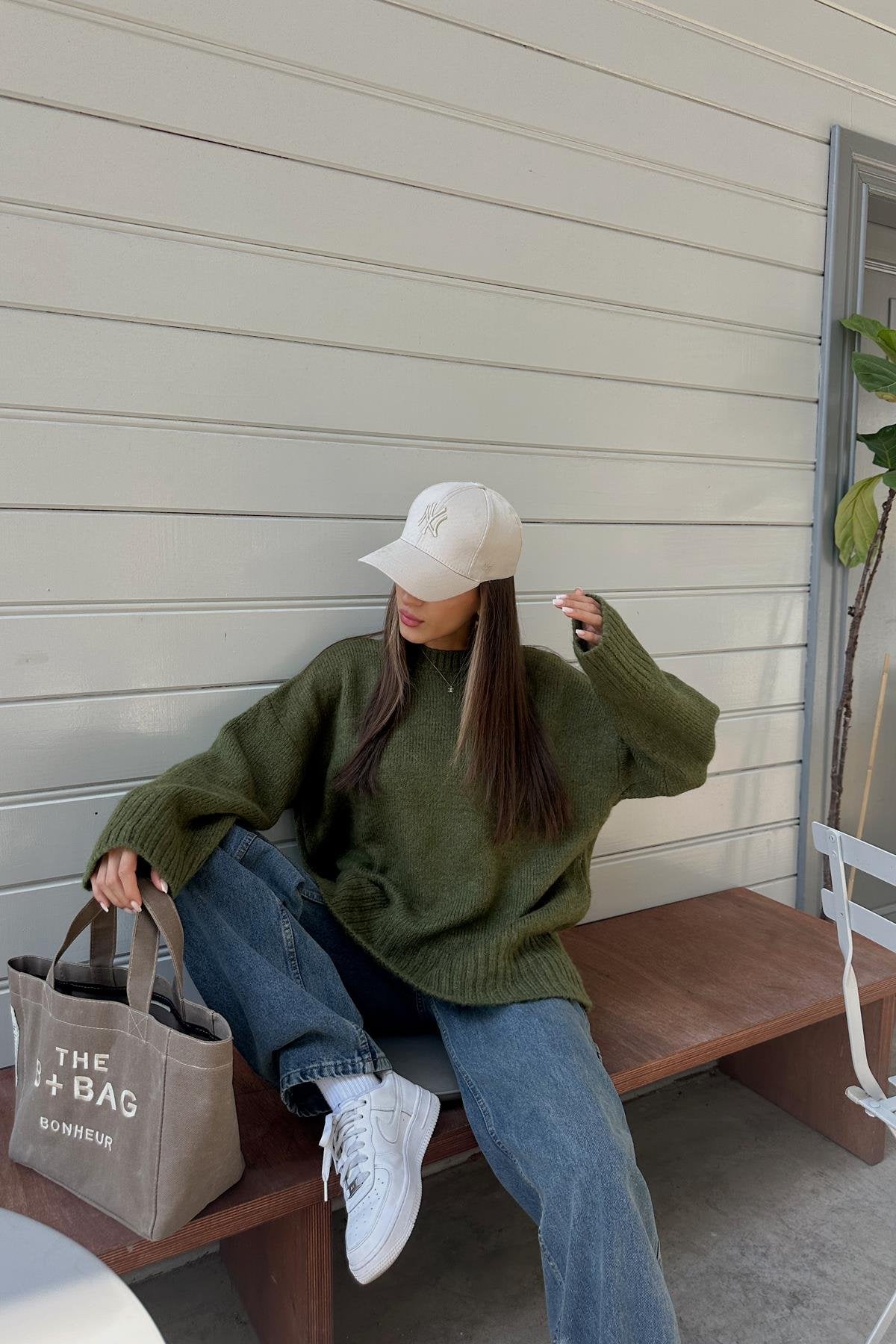 Olive Oversized Pullover