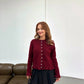 Burgundy Ruffled Cardigan