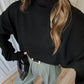 Basic Black Round Neck Pullover