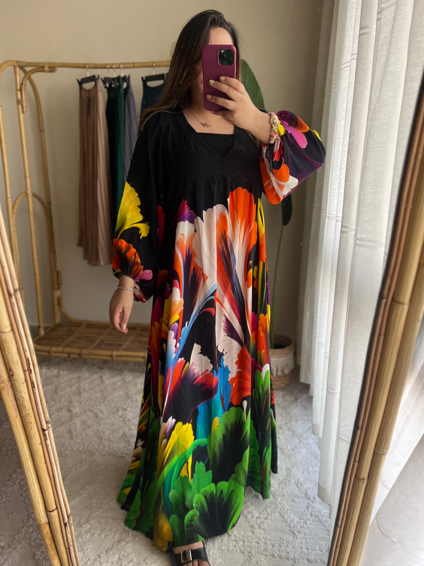 Black V Neck Bahamas Dress
