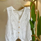 Lace White Embroidered Paisley Vest
