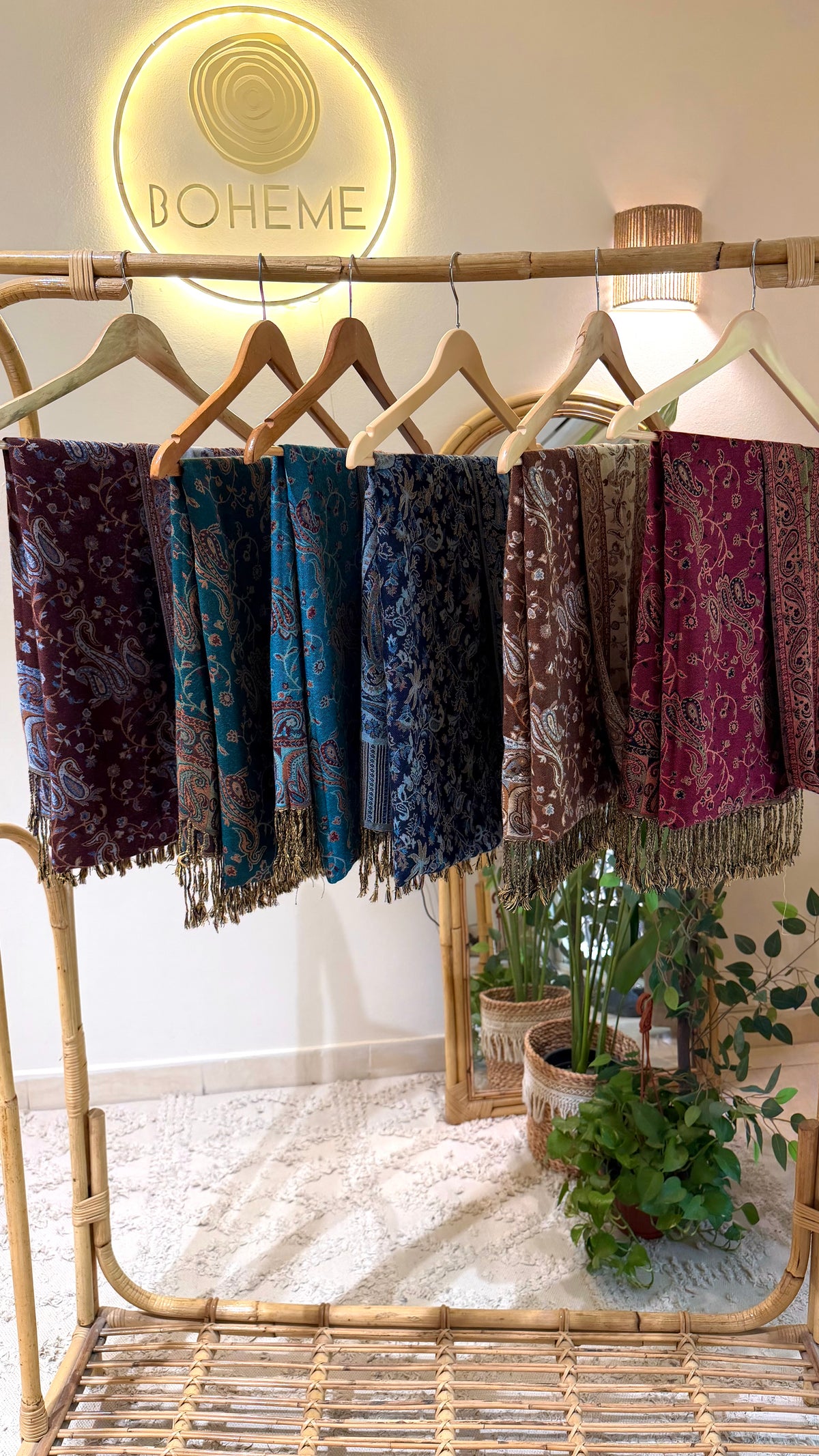 Shades of Blue Cotton Double-Face Pashmina