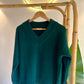 Teal Green V Neck Pullover