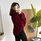 Maroon Round Neck Pullover With Bell Sleeves