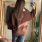 Chocolate Brown Boat Neck Heavy Pullover