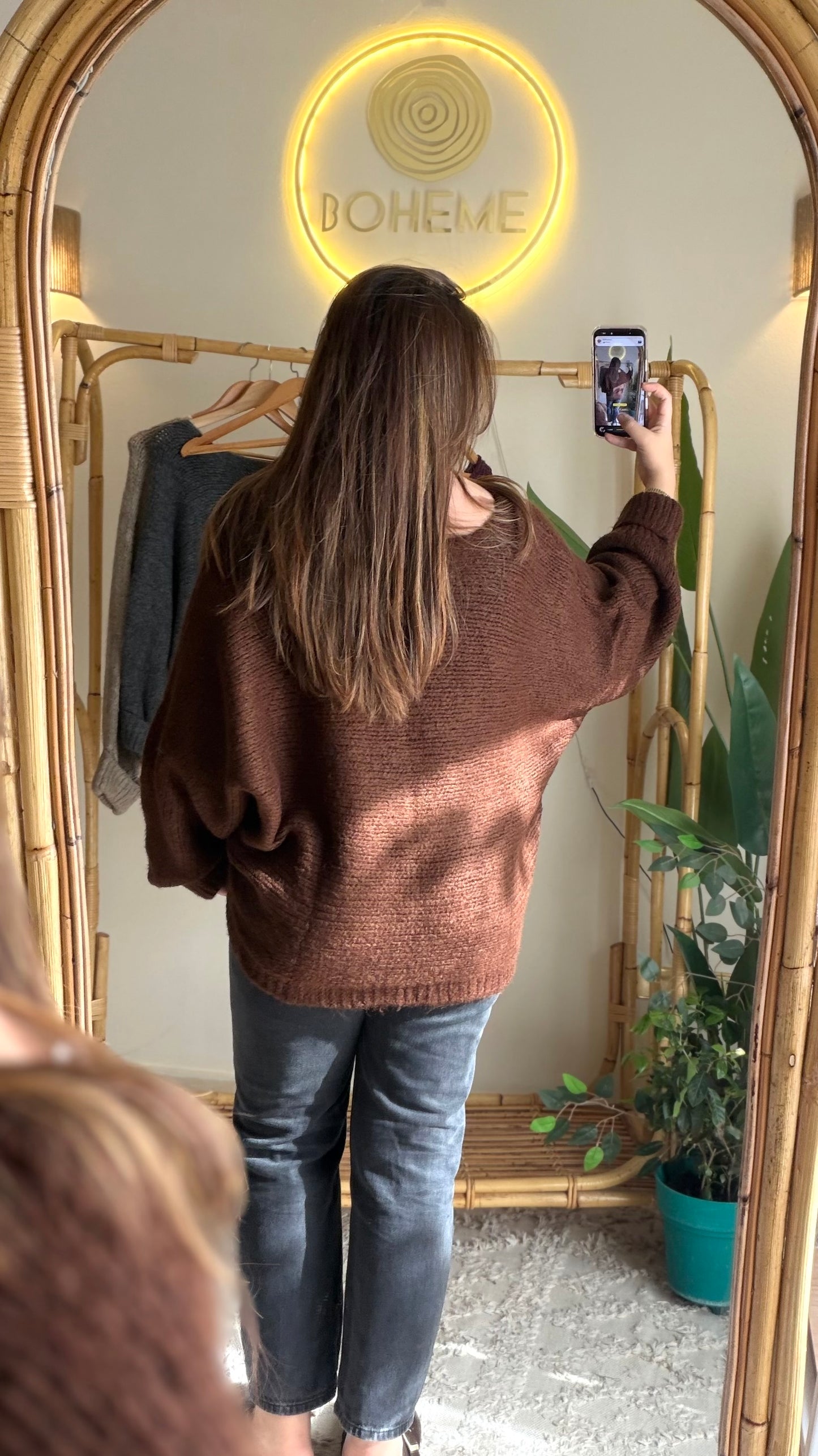 Chocolate Brown Boat Neck Heavy Pullover