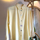 Yellow Linen Shell Buttons Shirt