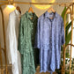 Blue Embroidered Floral Lace Long Shirt