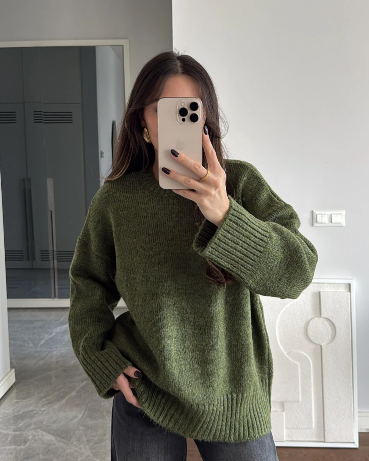 Olive Oversized Pullover