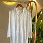 White Embroidered Floral Lace Long Shirt