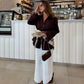 Brown Bell Sleeves Oversized Shirt