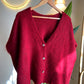 Burgundy Vest With Rhinestone Buttons