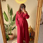 Burgundy Belted Shirt Dress
