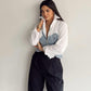 Denim Corset X White Shirt