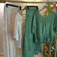 Boho Green Indian Crochet Skirt Set