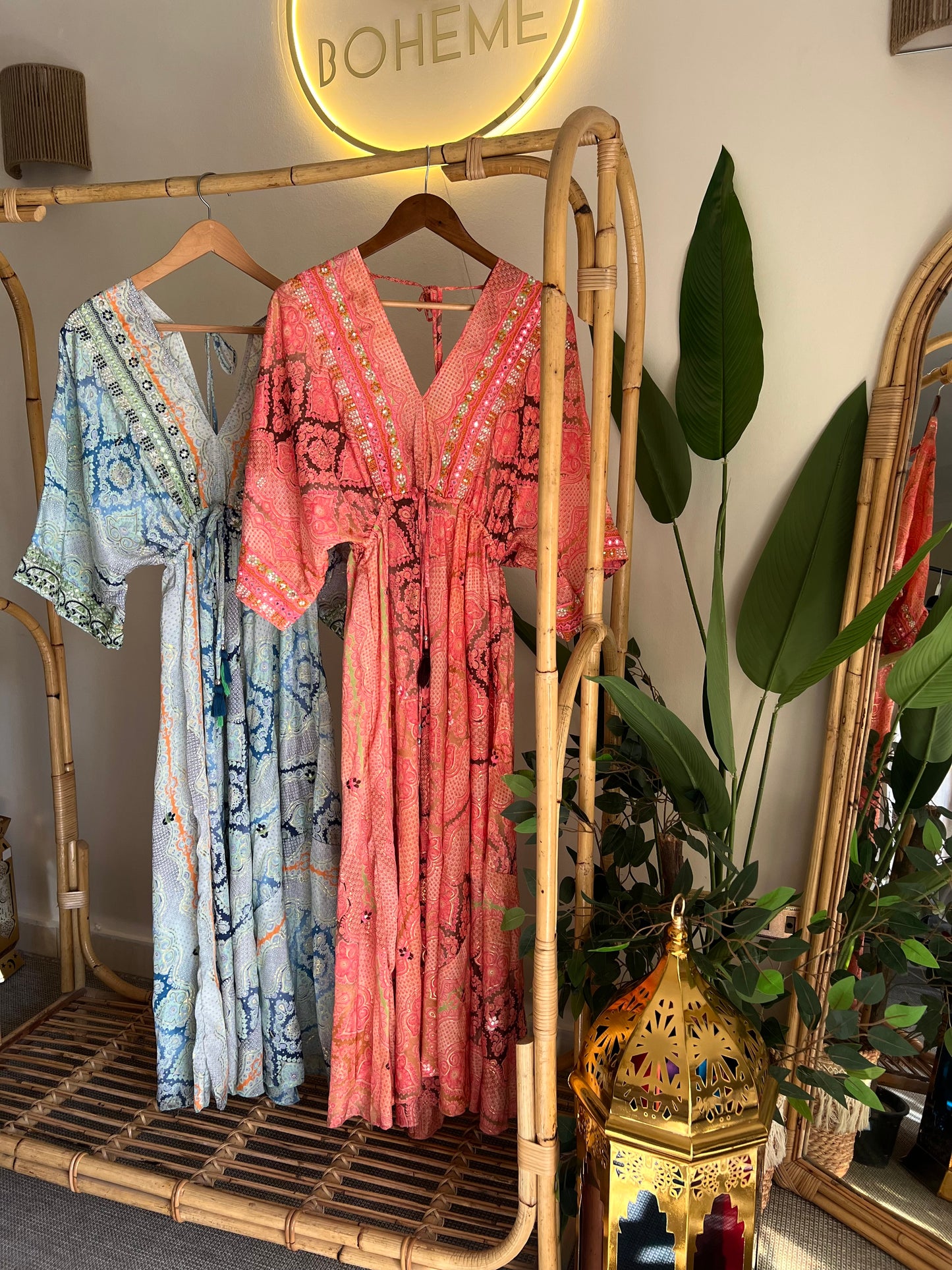 The Moroccan Blue Green Embroidered Dress