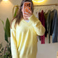 Basic Yellow V Neck Pullover
