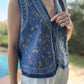 Dark Blue Denim Embroidered Vest