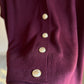 Burgundy Oversized Cardigan With Golden Buttons