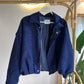 Navy Suede Jacket With Golden Zipper