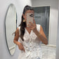 Lace White Embroidered Floral Vest