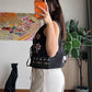 Black Floral Embroidered Vest