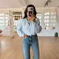 Baby Blue Cut Out Embroidered Blouse