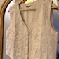 Linen Floral Embroidered Vintage Vest