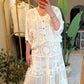 Cotton Lace & Crochet White Elastic Waist Skirt