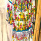 Antica Sartoria Colorful Lemon Dress With Handmade Embroidery Beads