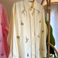 Yellow Linen Bead-Embellished Shirt