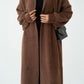 Brown Fluffy Heavy Longline Coat Cardigan