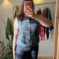 Grey Triko Vest With Pockets & Golden Buttons