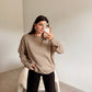 Basic Camel Round Neck Pullover