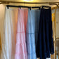 Baby Blue Stripy Flowy Skirt