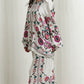 Floral White Oversized Shirt Set